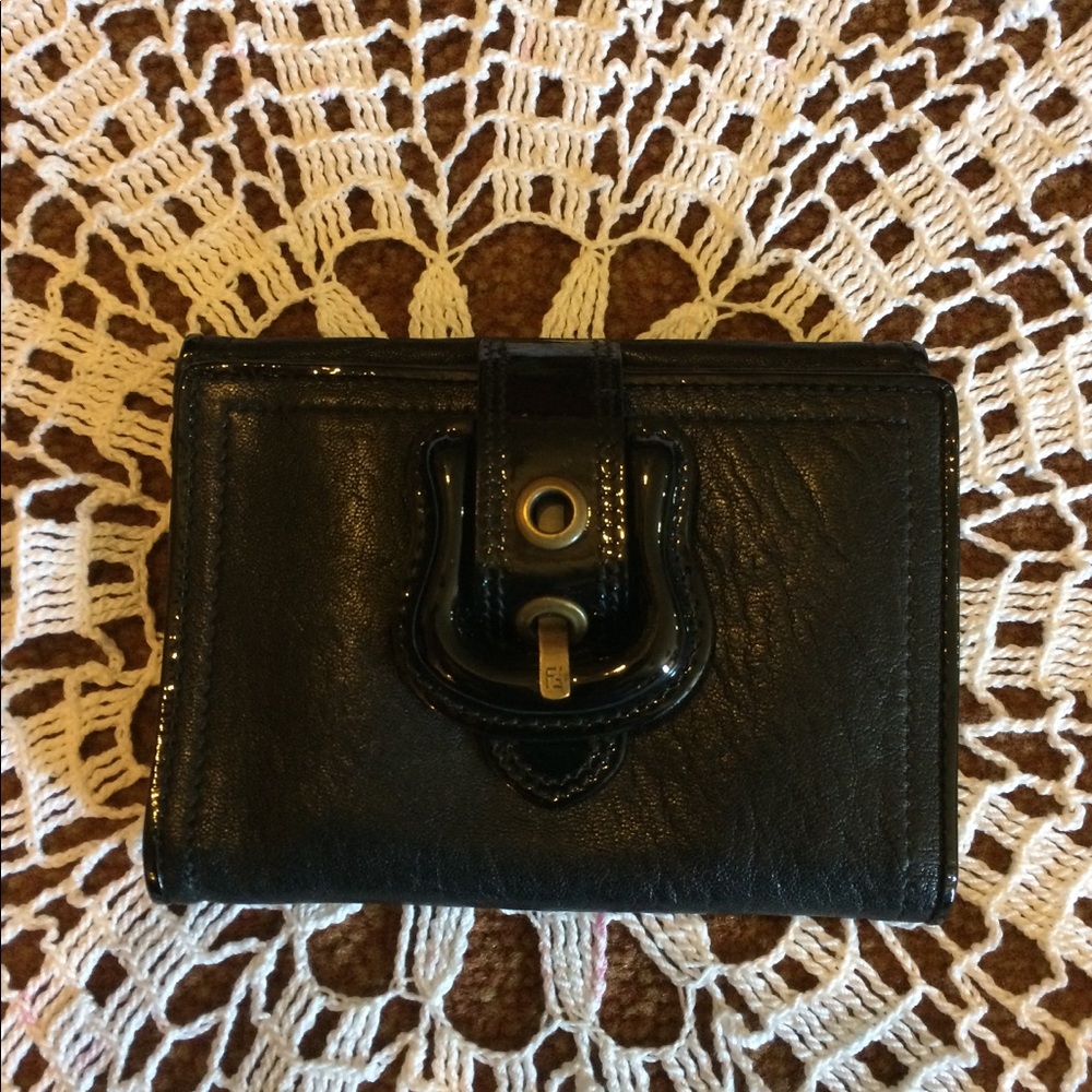 Fendi Buckle Design Black Wallet